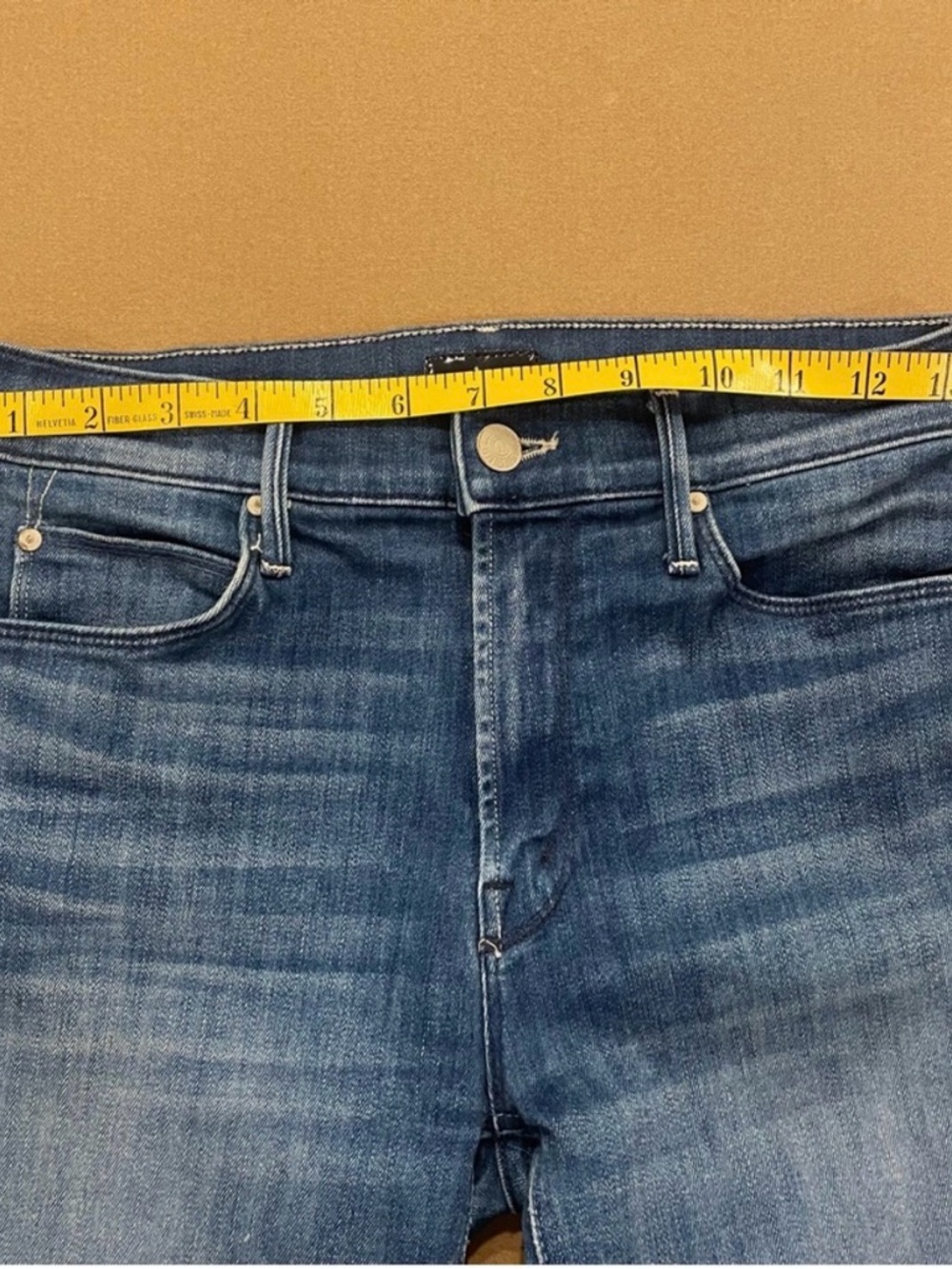 MOTHER Denim jeans mid rise dazzler crop fray squeeze it size 27 - Picture 9 of 12